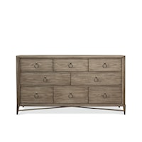 Contemporary 8-Drawer Dresser with Ring Pull Hardware