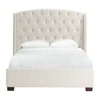 Transitional Upholstered King Bed with Tufting
