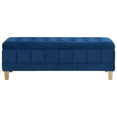 BING BLUE VELVET STORAGE BENCH |