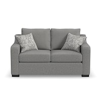 Casual Loveseat with Sloped Arms