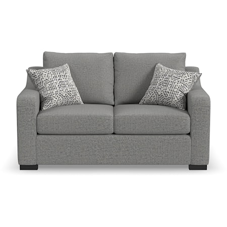 Casual Loveseat with Sloped Arms