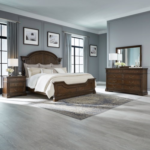 Transitional 4-Piece California King Bedroom Set
