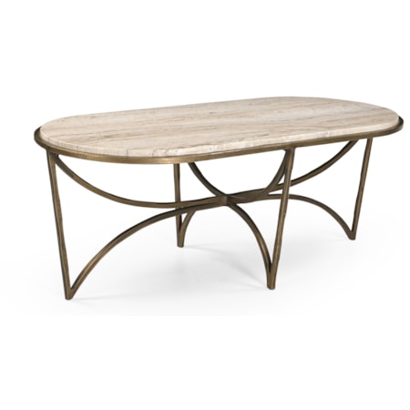 Oval Coffee Table with Marble Top