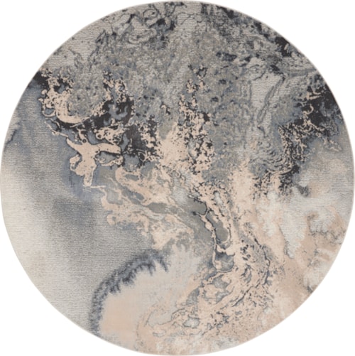7'10"  Grey Round Rug