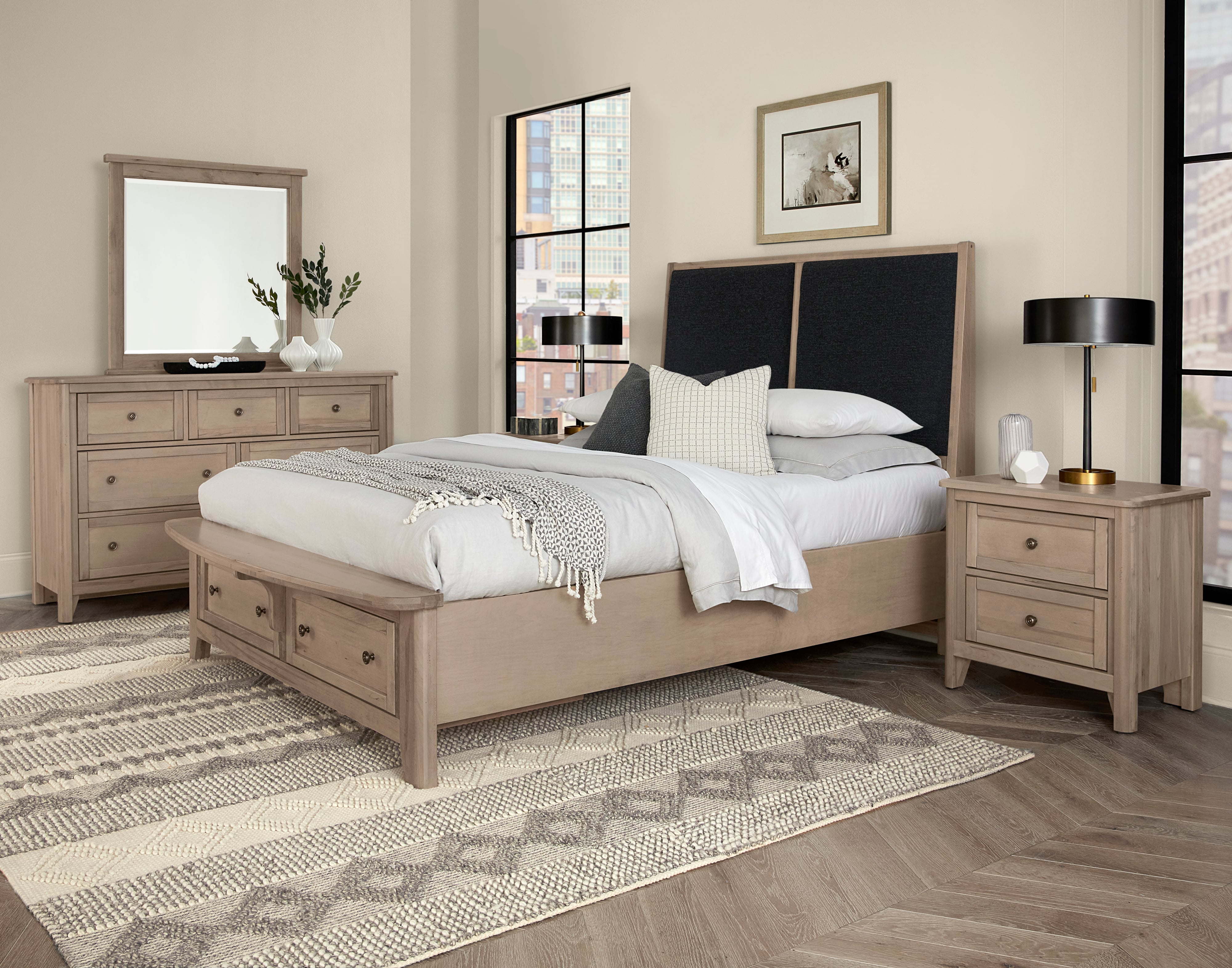 Vaughan Bassett Woodbridge Queen Upholstered Storage Bed