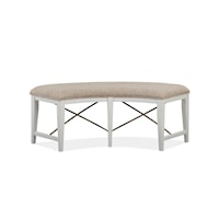 Traditional Curved Dining Bench with Upholstered Seat