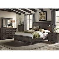 Transitional 5-Piece Queen Panel Bed Set