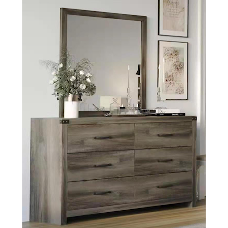 Dresser and Mirror Set