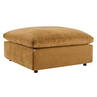 Down Filled Overstuffed Performance Velvet Ottoman