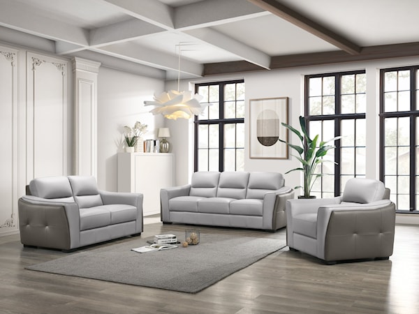 Contemporary Gray Living Room Set