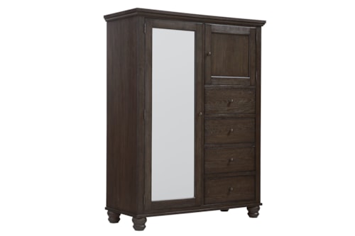 Transitional 4-Drawer Chiffarobe with Removable Clothing Rod