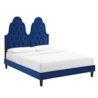 Tufted Performance Velvet Queen Platform Bed