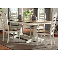 Farmhouse 5-Piece Trestle Table Dining Set