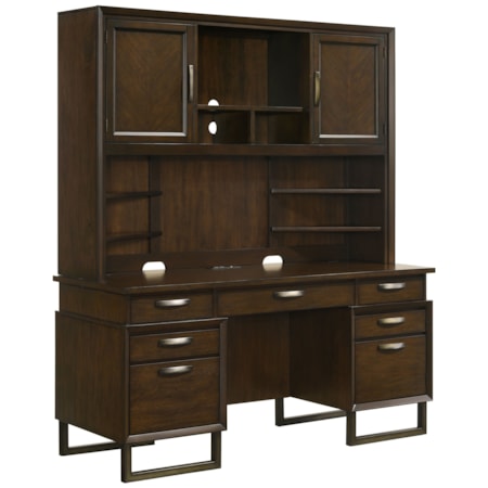 Marshall 5-drawer Credenza w/ Hutch