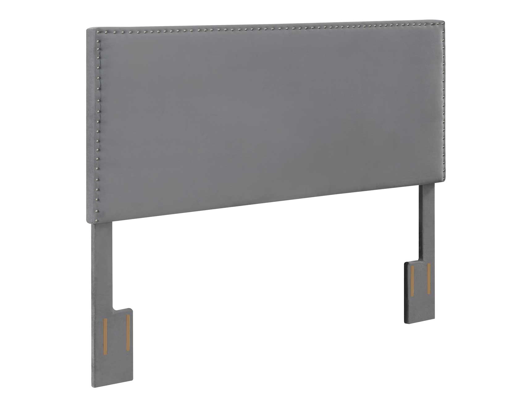 Steve Silver Bergen BER800QHB Queen Upholstered Headboard, Velvet Gray