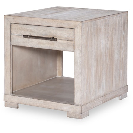 Contemporary Square End Table with Drawer