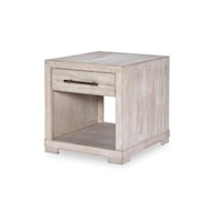 Contemporary Square End Table with Drawer