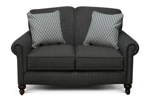 Traditional Loveseat with Accent Pillows