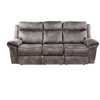 Casual Recliner Sofa with Drop Down Center