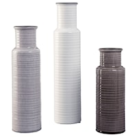 Deus Gray/White/Brown Vase Set