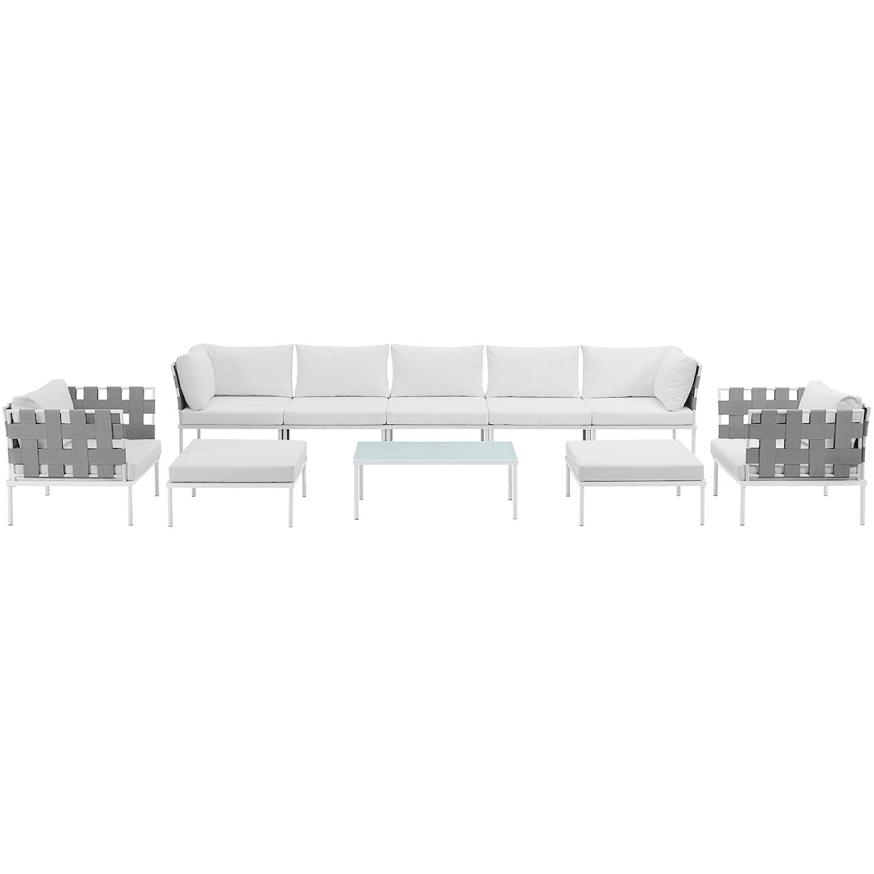 Modway Harmony Outdoor 10 Piece Sectional Sofa Set