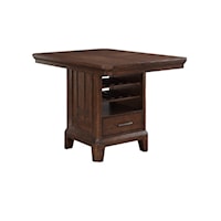 Transitional Counter-Height Dining Table with Wine Storage