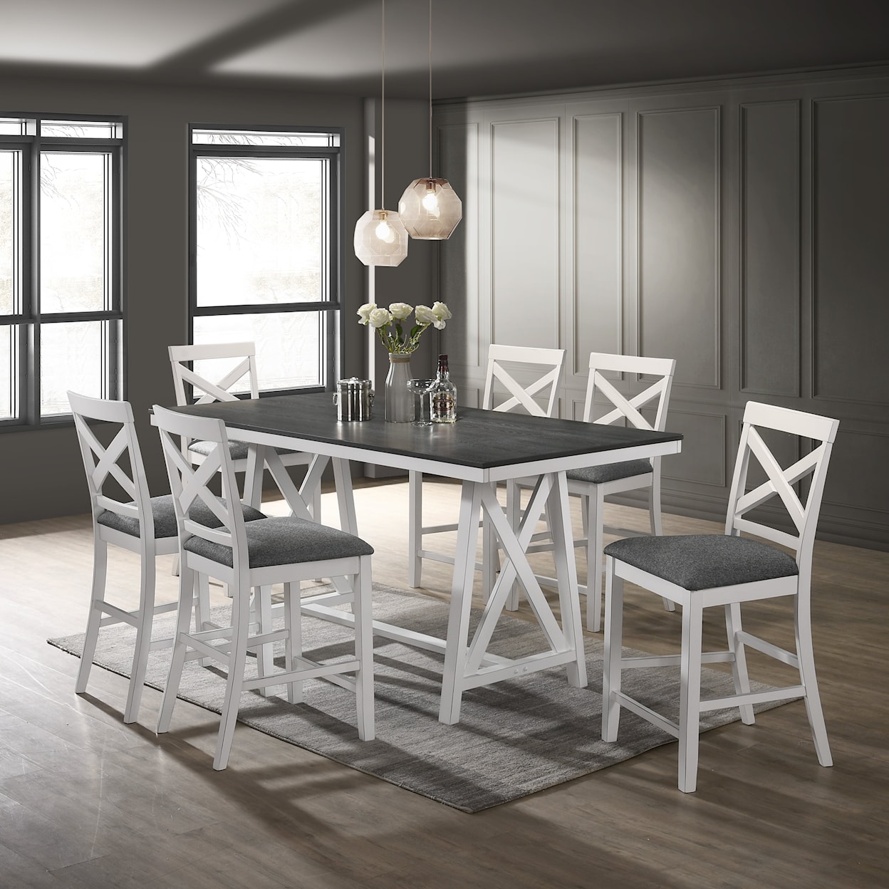 New Classic Furniture SOMERSET 5-Piece Counter Dining Set