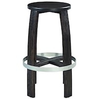 Industrial Barstool with Footrest and Swivel Seat
