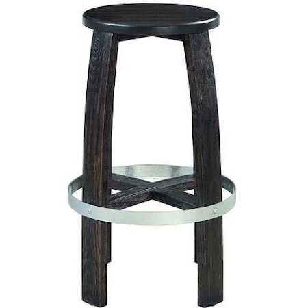 Industrial Barstool with Footrest and Swivel Seat