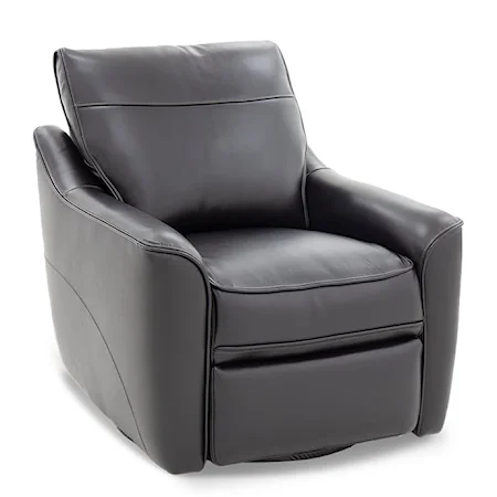 Contemporary Swivel Power Wall Recliner with Flared Arms