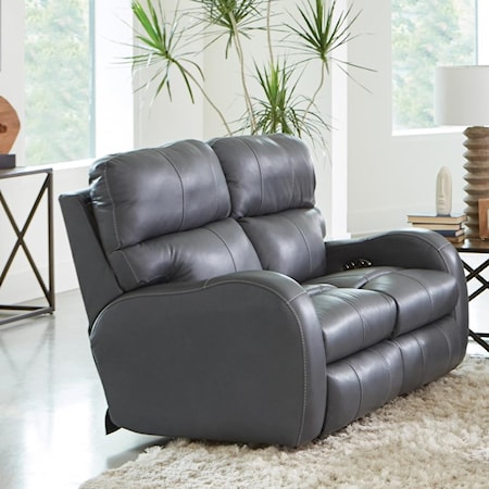 Casual Power Reclining Lay Flat Loveseat