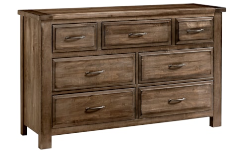 Rustic Farmhouse 7-Drawer Dresser with English Dovetail Construction