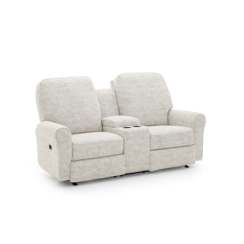 Transitional Power Reclining Space Saver Loveseat