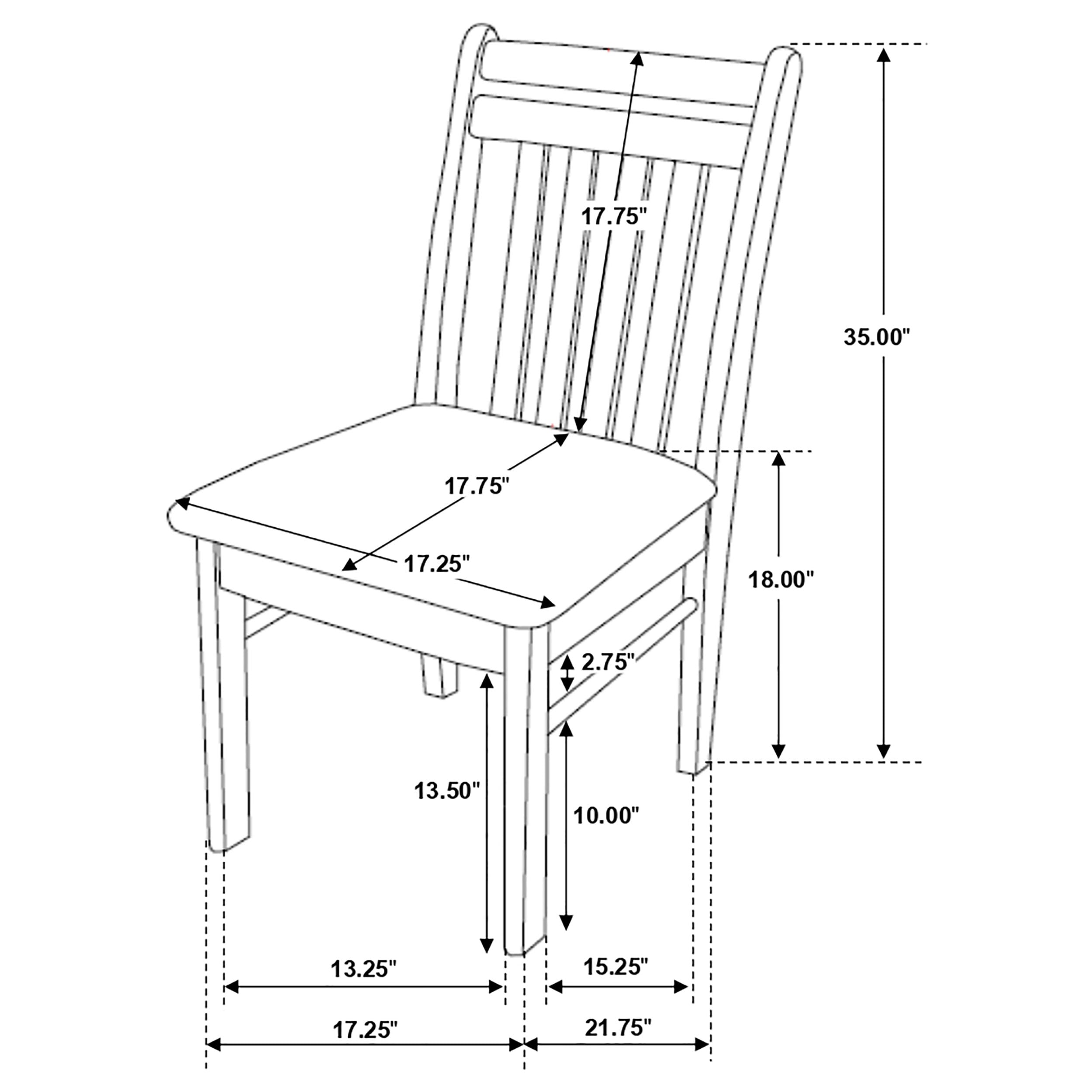Slat Back Wood Dining Side Chair