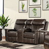 New Classic Quade Powered Leather Loveseat