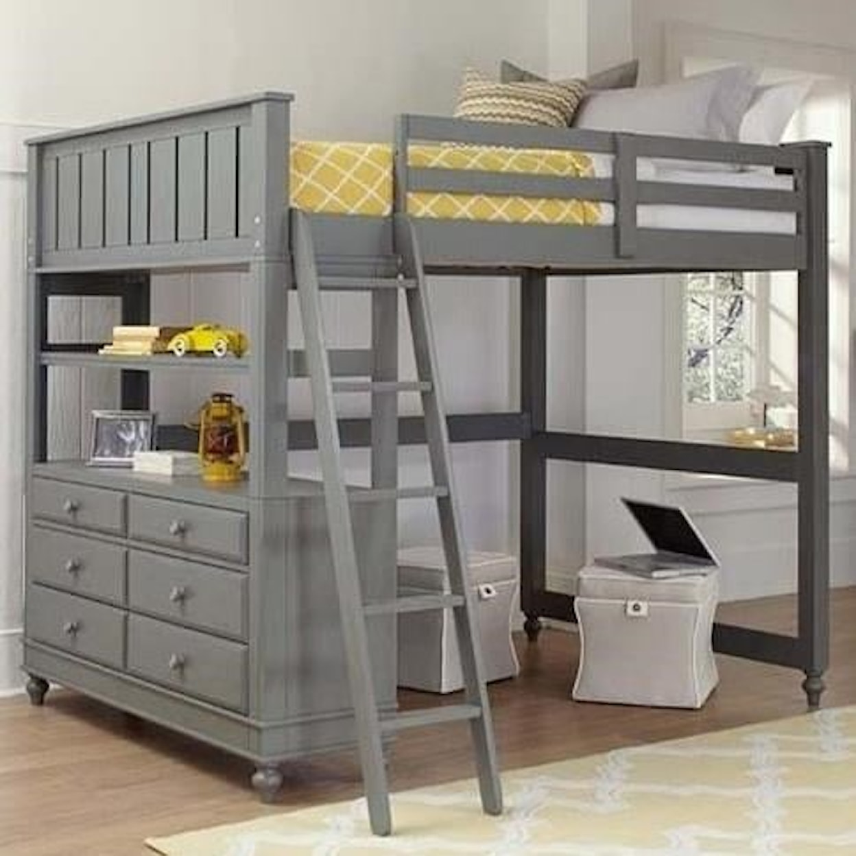 NE Kids Lake House Lofted Full Bed