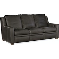 Transitional Power Reclining Sofa with Power Headrests