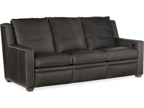 Transitional Power Reclining Sofa with Power Headrests