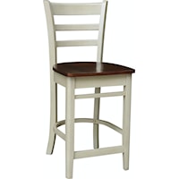 Farmhouse Bar Stool with Ladder Back