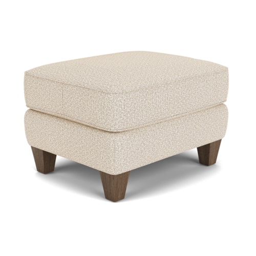 Contemporary Ottoman with Wooden Tapered Legs