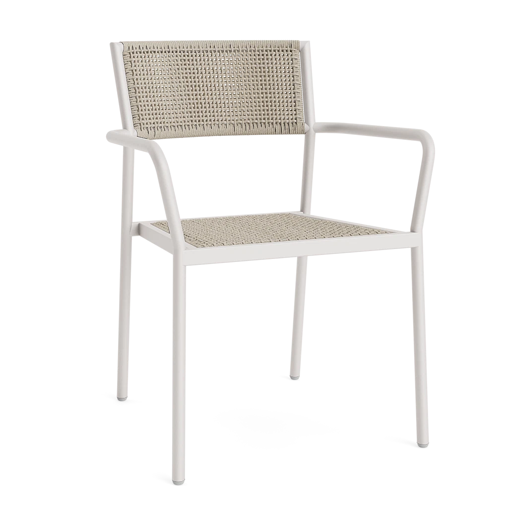 Woven Stacking Dining Arm Chair