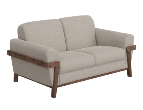 Rustic Loveseat with Retro Rolled Arms