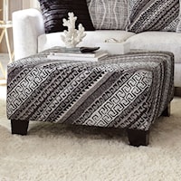 Transitional Suede Accent Ottoman