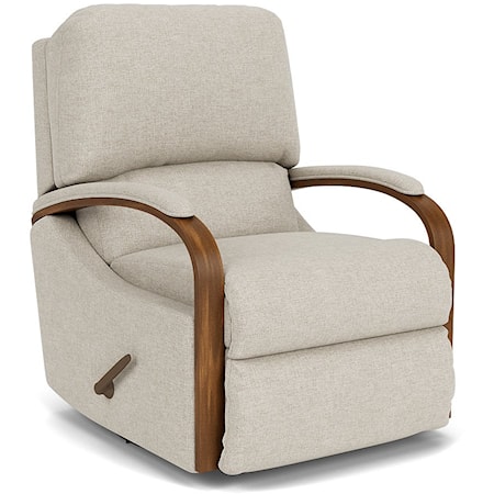 Contemporary Exposed Wood Swivel Glider
