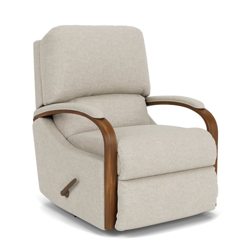 Contemporary Exposed Wood Swivel Glider