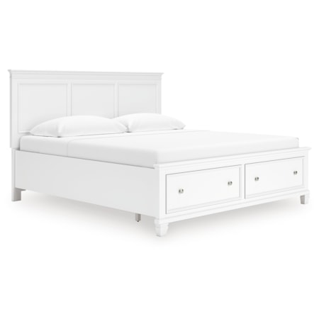 King Panel Storage Bed
