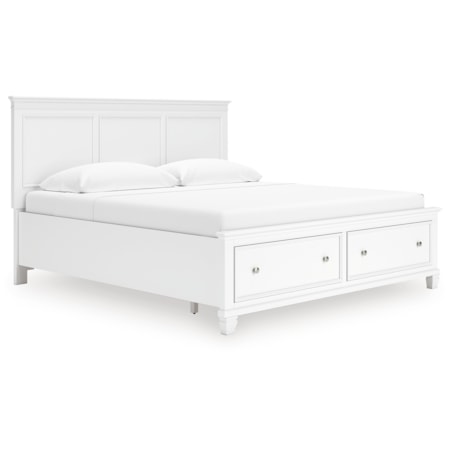 King Panel Storage Bed