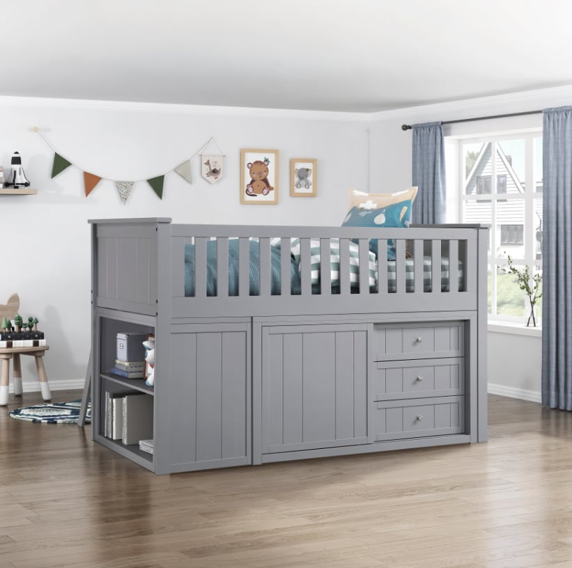 Homelegance Orion Low Loft Bunk Bed with Storage