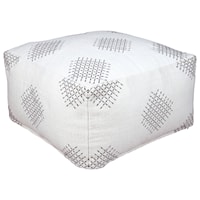 Mabyn Ivory/Beige/Gray Pouf