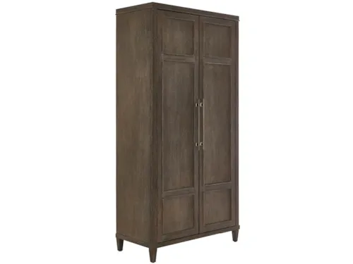 Transitional 4-Shelf Cabinet with LED Lighting